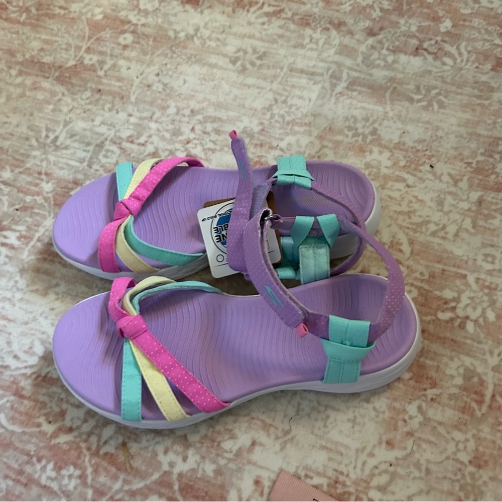 Sketchers Slip ins go walk girls sandal NWT size 3 multicolor - Picture 6 of 11